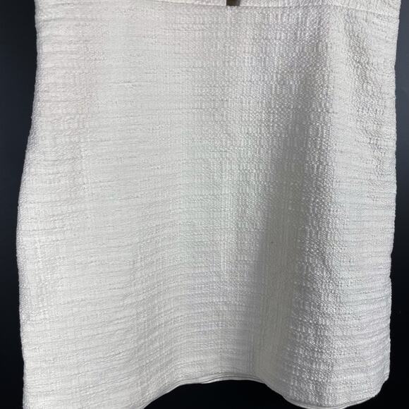 LoveShackFancy Adelaide Tweed Bow Mini Dress Ivory Black Sleeveless Sz 10 - Picture 11 of 16